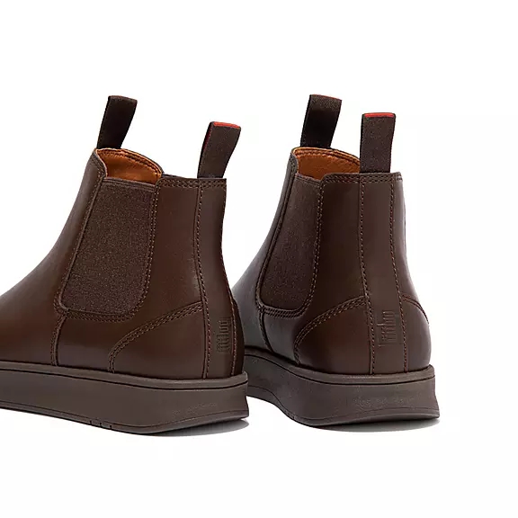 FitFlop MARGAN Waterdichte Cuir Bottines Chelsea Chocolat | 81118038