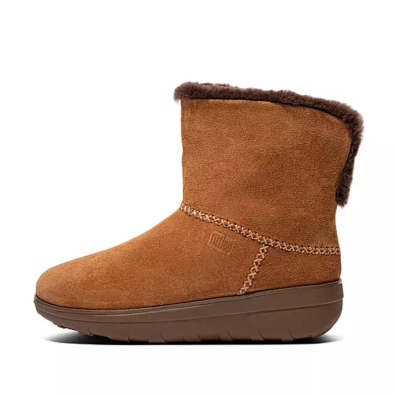 FitFlop MUKLUK SHORTY Shearling-Gevoerde Suede Bottines Marron | 24314792