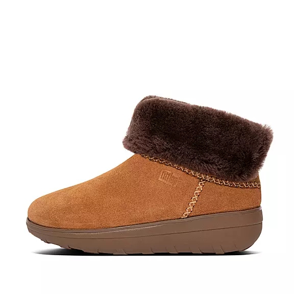 FitFlop MUKLUK SHORTY Shearling-Gevoerde Suede Bottines Marron | 24314792