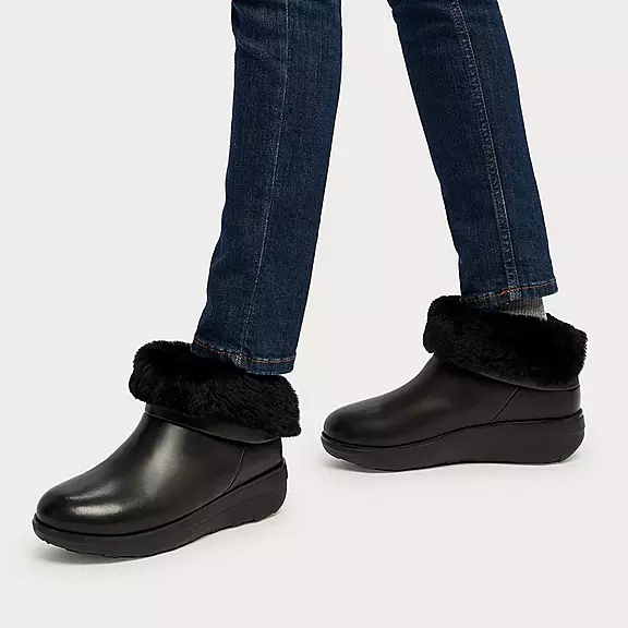 FitFlop MUKLUK SHORTY Waterdichte Shearling-Gevoerde Bottines Noir | 86702507
