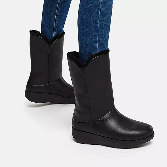 FitFlop MUKLUK Waterdichte Shearling Calf Bottes Noir | 48469059
