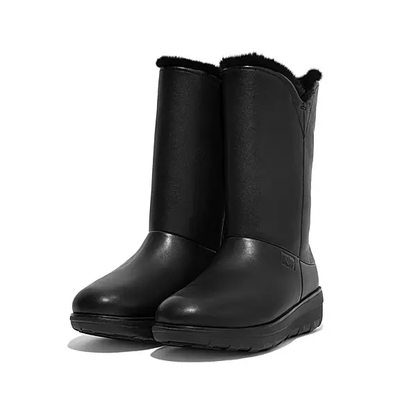 FitFlop MUKLUK Waterdichte Shearling Calf Bottes Noir | 48469059