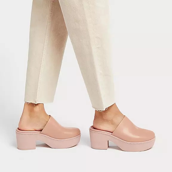 FitFlop PILAR Cuir Sabots Beige | 88815996