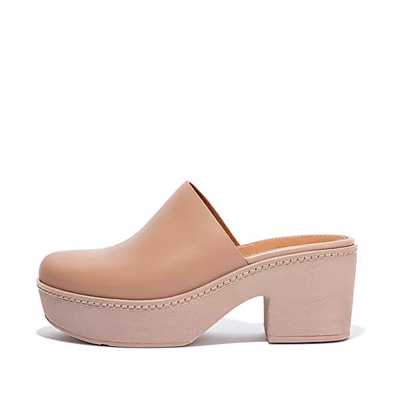 FitFlop PILAR Cuir Sabots Beige | 88815996