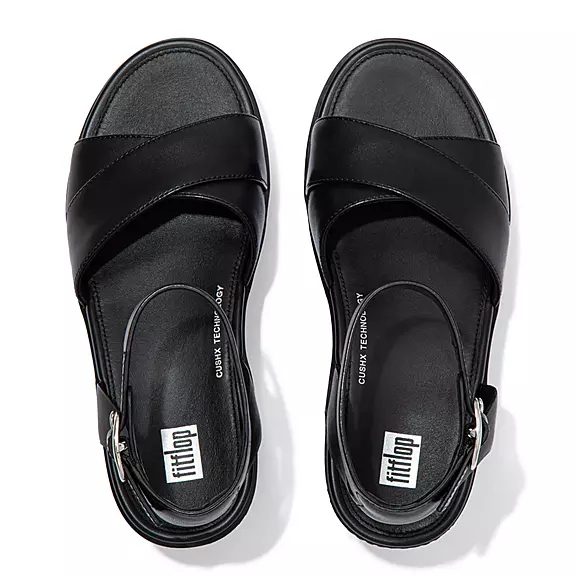 FitFlop PILAR Cuir Sandales Noir | 90828276