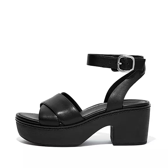 FitFlop PILAR Cuir Sandales Noir | 90828276