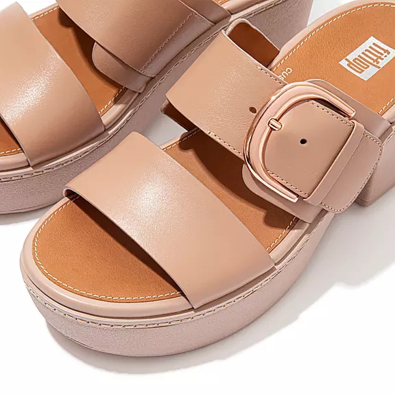 FitFlop PILAR Cuir Sandales À Plateforme Beige | 81539971