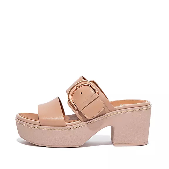 FitFlop PILAR Cuir Sandales À Plateforme Beige | 81539971
