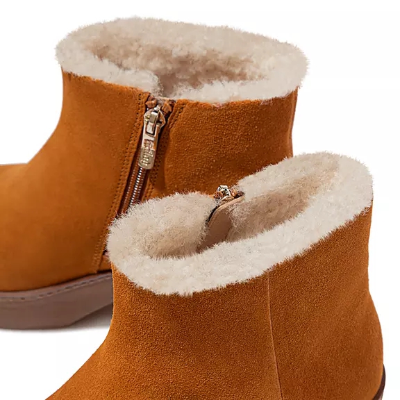 FitFlop PILAR Shearling-Gevoerde Suede Platform Bottines Marron Clair | 52887907