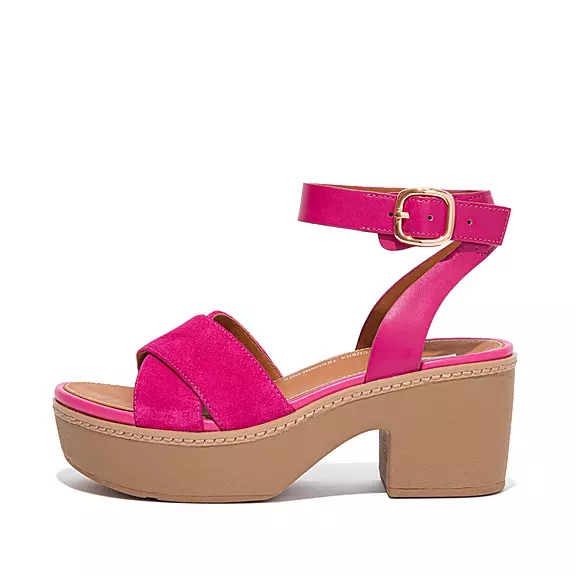 FitFlop PILAR Suede-Mix Sandales Roze | 93337759