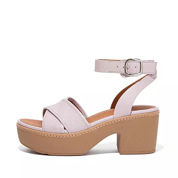 FitFlop PILAR Toile Ankle-Riemen Sandales Violette Clair | 40403887