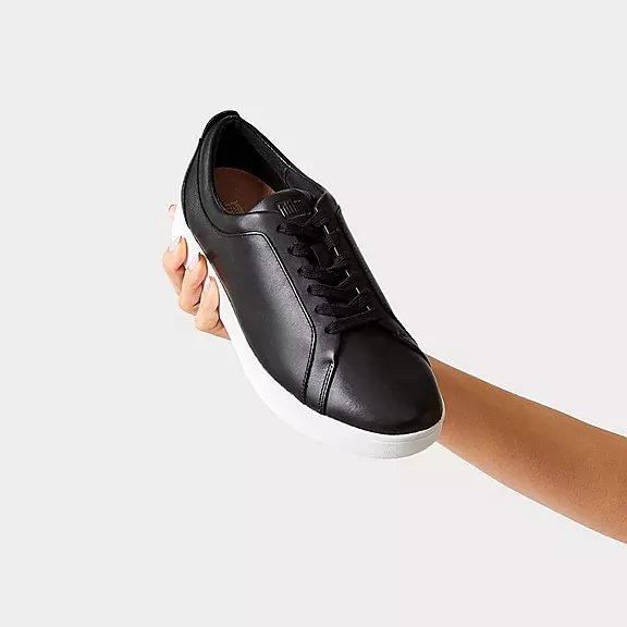 FitFlop RALLY Cuir Baskets Noir | 67157958