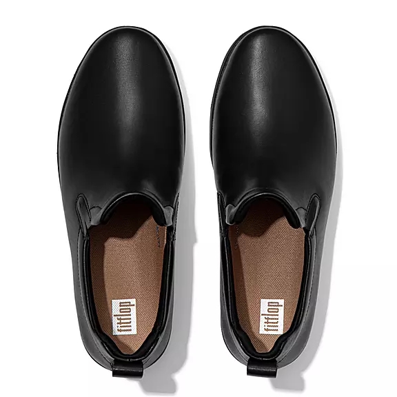FitFlop RALLY Cuir Skate Baskets Noir | 94826894