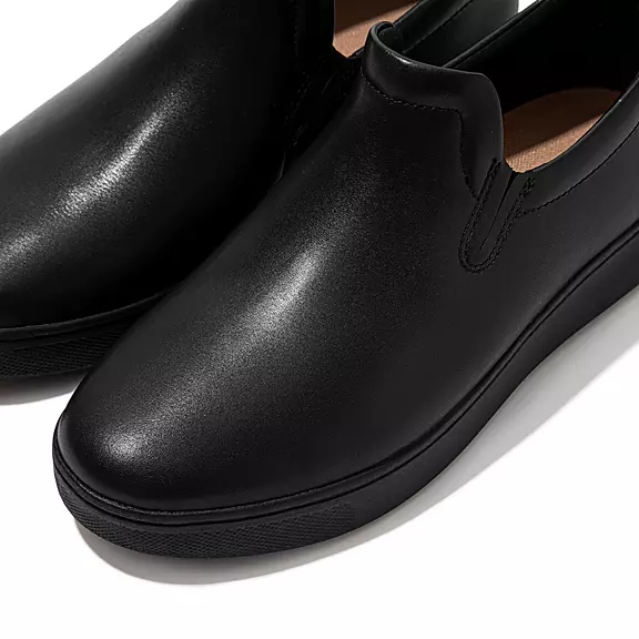FitFlop RALLY Cuir Skate Baskets Noir | 94826894