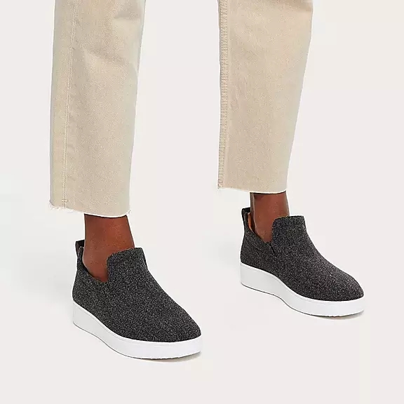FitFlop RALLY Felt Slip-On Baskets Grise | 37724993