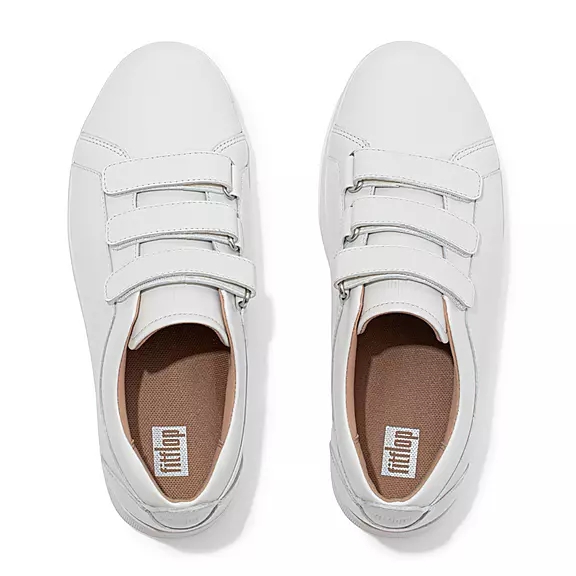 FitFlop RALLY Riemen Cuir Baskets Blanche | 31257735