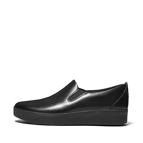 FitFlop RALLY Skate Cuir Baskets Noir | 43301987