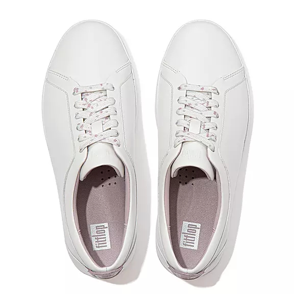 FitFlop RALLY Speckle-Sole Cuir Baskets Blanche | 38975706