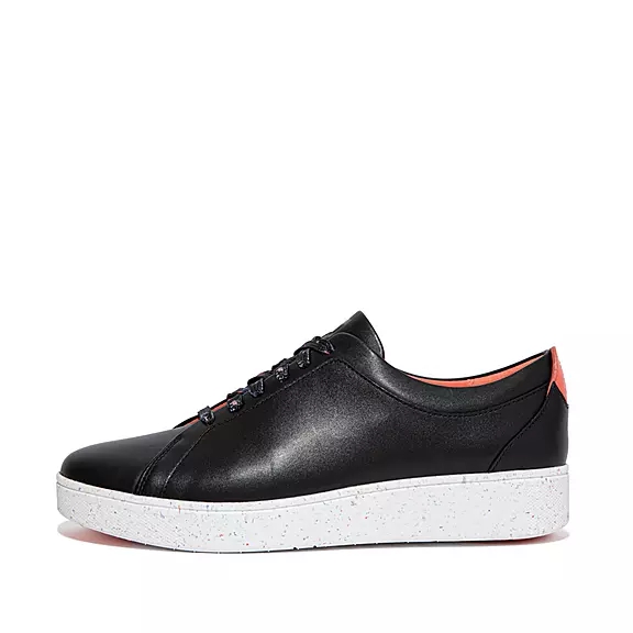 FitFlop RALLY Speckle-Sole Cuir Baskets Noir | 87614775