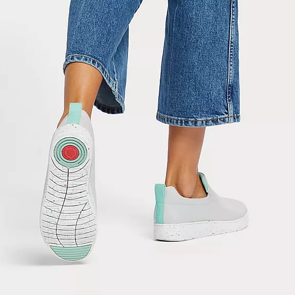 FitFlop RALLY Speckle-Sole Cuir Skate Baskets Grise | 92246203