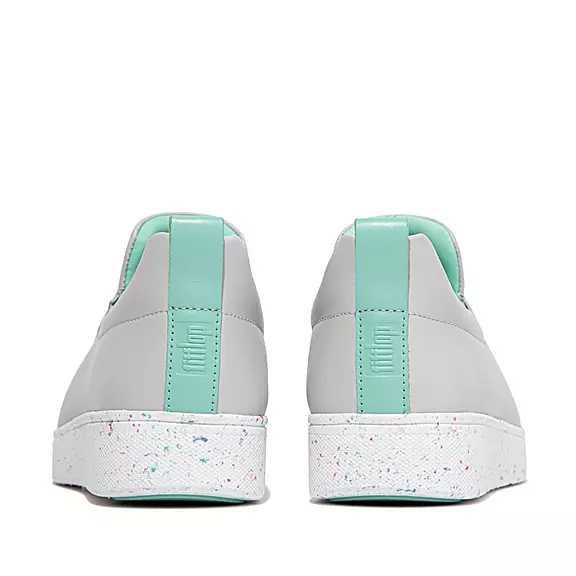 FitFlop RALLY Speckle-Sole Cuir Skate Baskets Grise | 92246203