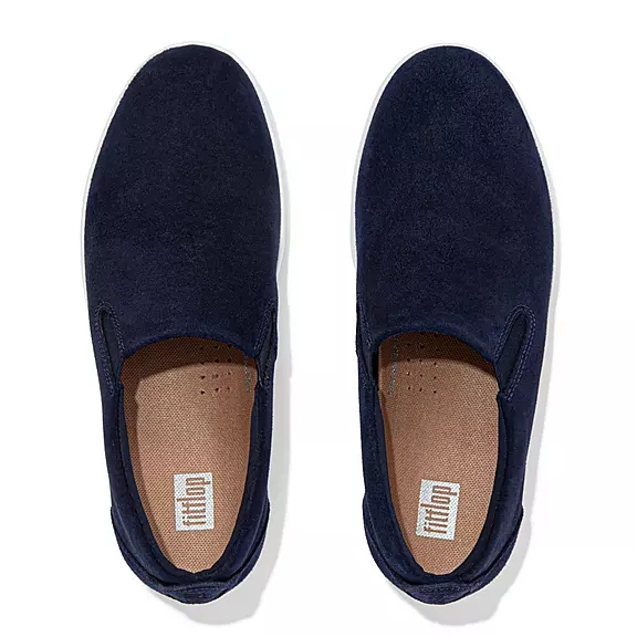 FitFlop RALLY Suede Slip-On Baskets Bleu Marine | 32614138
