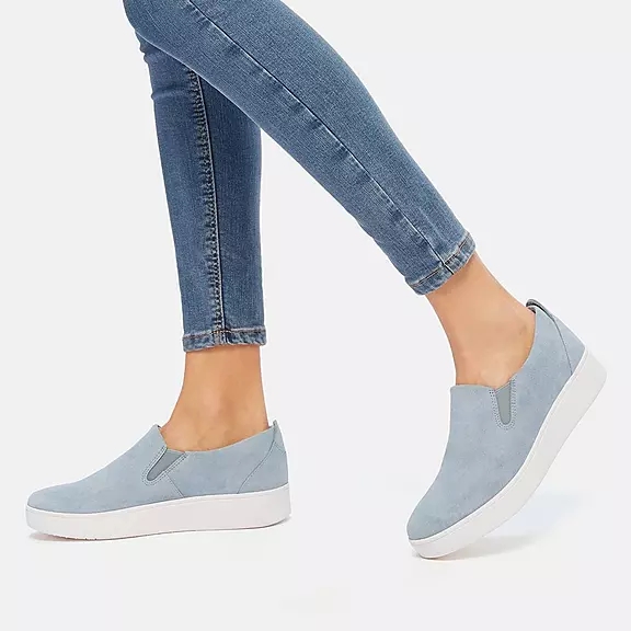 FitFlop RALLY Suede Slip-On Baskets Bleu | 96306889