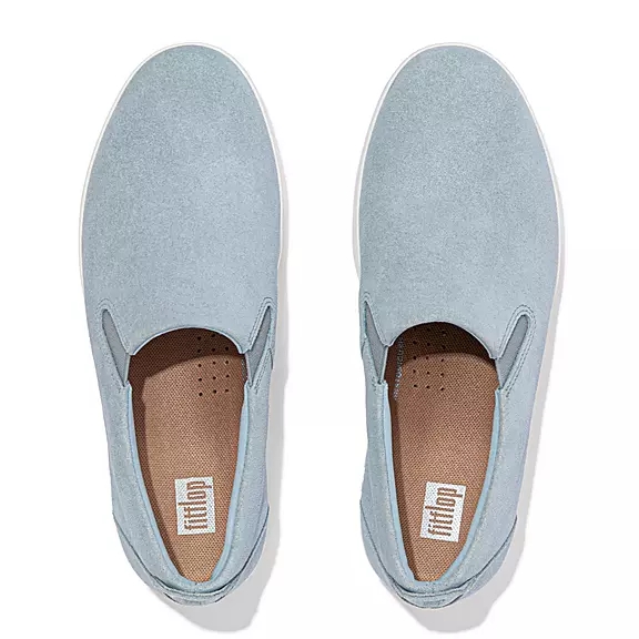 FitFlop RALLY Suede Slip-On Baskets Bleu | 96306889