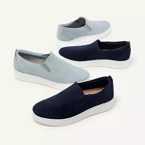 FitFlop RALLY Suede Slip-On Baskets Bleu | 96306889