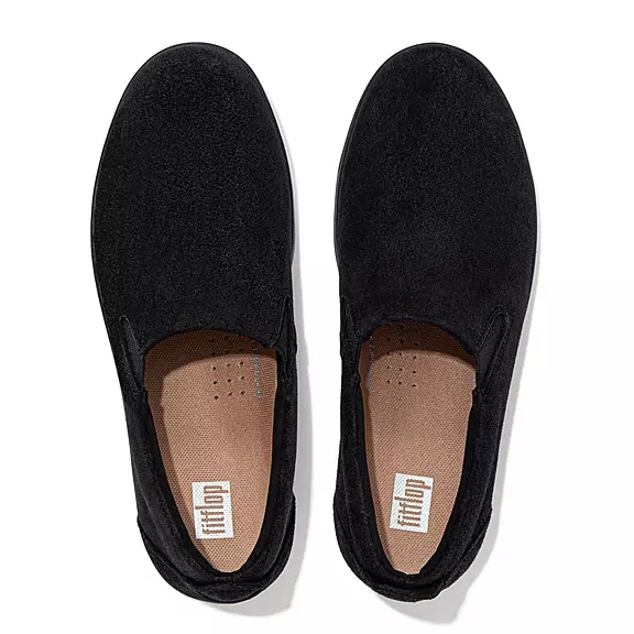 FitFlop RALLY Suede Slip-On Baskets Noir | 68207056