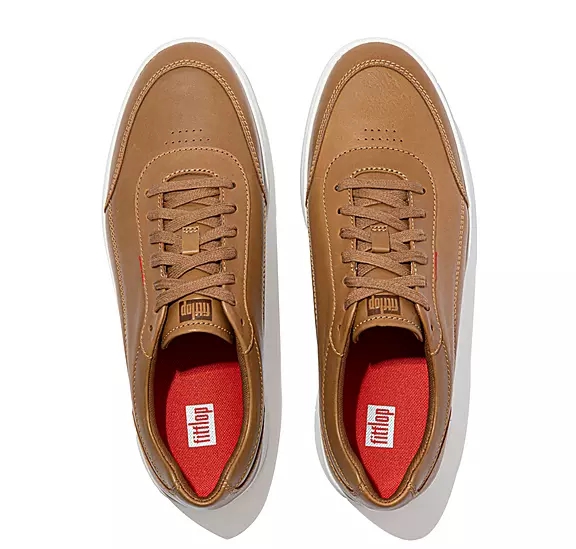 FitFlop RALLY X Cuir Baskets Marron | 12703873