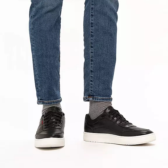 FitFlop RALLY X Cuir Baskets Noir | 96254289