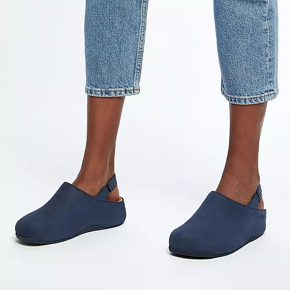 FitFlop SHUV Nubuck Back-Riemen Sabots Bleu Marine | 92112282
