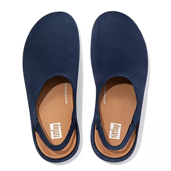FitFlop SHUV Nubuck Back-Riemen Sabots Bleu Marine | 92112282