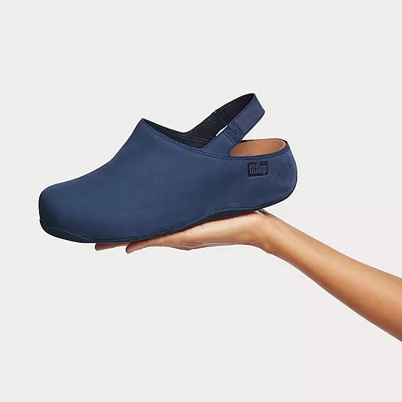 FitFlop SHUV Nubuck Back-Riemen Sabots Bleu Marine | 92112282