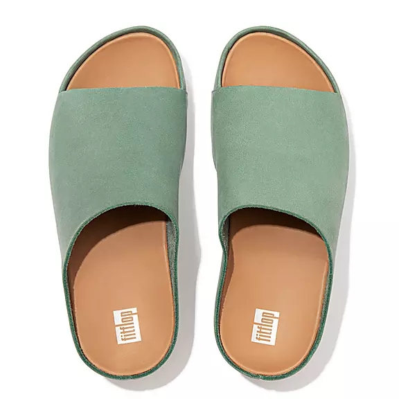 FitFlop SHUV Nubuck Claquette Vert | 18575618