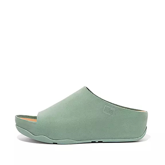 FitFlop SHUV Nubuck Claquette Vert | 18575618