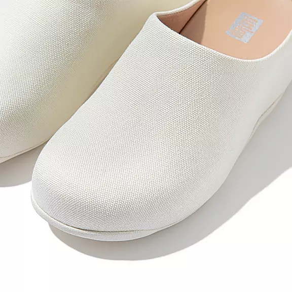 FitFlop SHUV Toile Sabots Blanche | 66053096