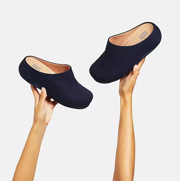 FitFlop SHUV Toile Sabots Bleu Marine | 92388859