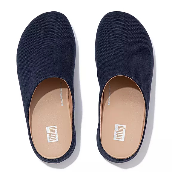 FitFlop SHUV Toile Sabots Bleu Marine | 92388859