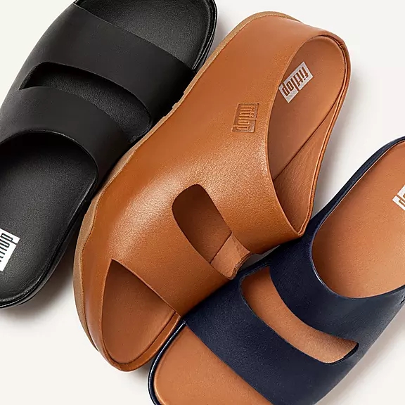 FitFlop SHUV Two-Bar Cuir Claquette Marron Clair | 96403064