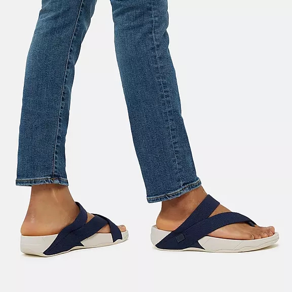 FitFlop SLING Weave Sandales Toe-Post Bleu Marine | 99686797