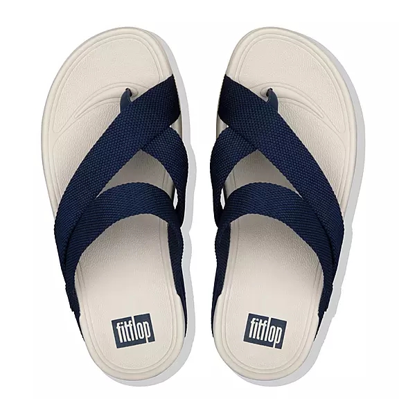 FitFlop SLING Weave Sandales Toe-Post Bleu Marine | 99686797