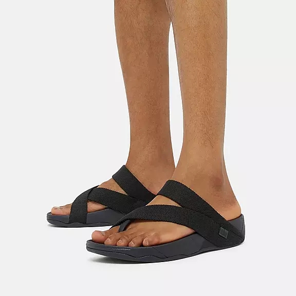 FitFlop SLING Weave Sandales Toe-Post Noir | 32327422