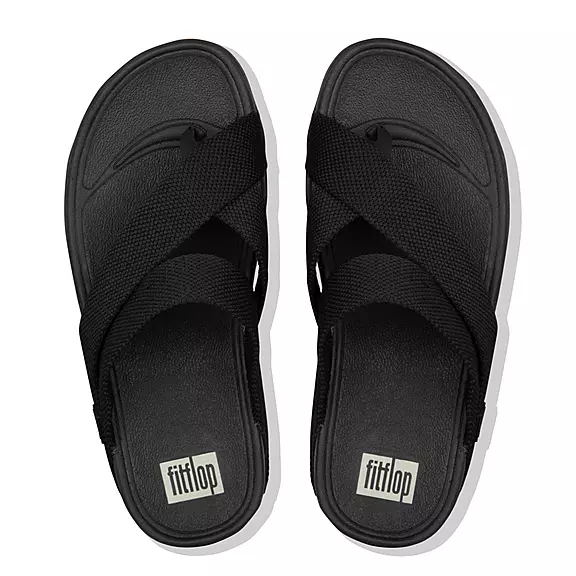 FitFlop SLING Weave Sandales Toe-Post Noir | 32327422