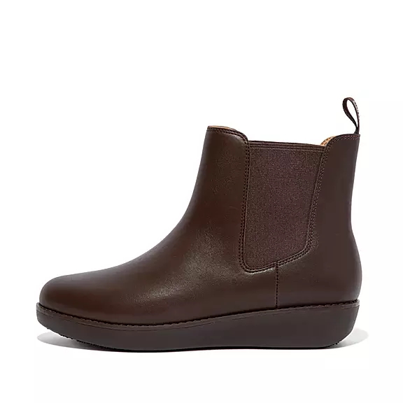 FitFlop SUMI Waterdichte Cuir Bottines Chelsea Marron | 41199321