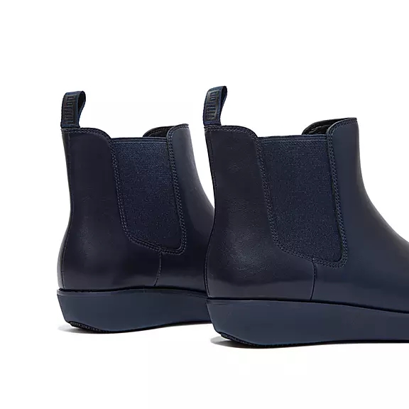 FitFlop SUMI Waterdichte Cuir Bottines Chelsea Bleu Marine | 90286796
