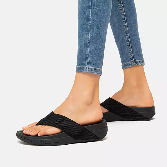FitFlop SURFA Sandales Toe-Post Noir | 12532419