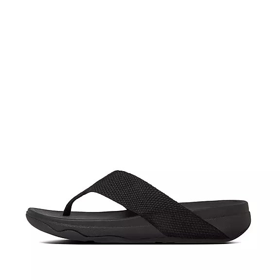 FitFlop SURFA Sandales Toe-Post Noir | 12532419