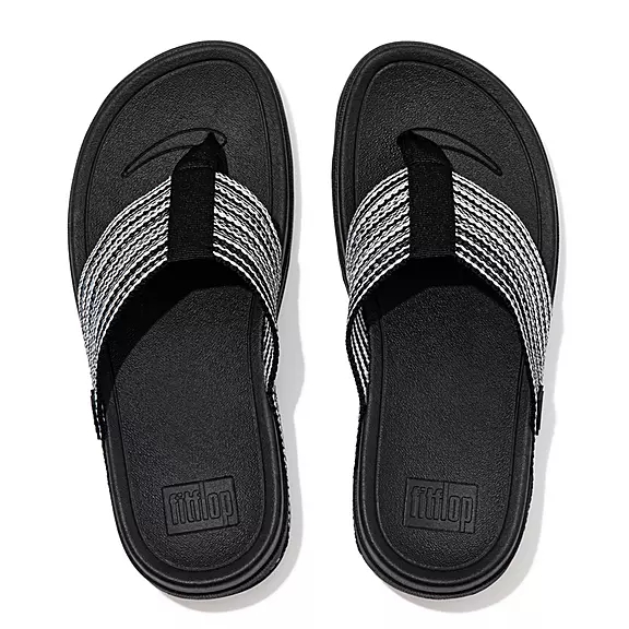 FitFlop SURFA Sandales Toe-Post Noir | 19961636